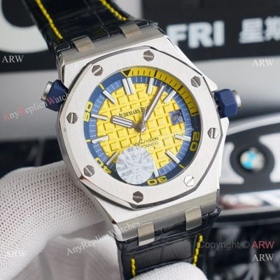 Fake Audemars Royal Oak Offshore Diver Automatic Watches Yellow Dial